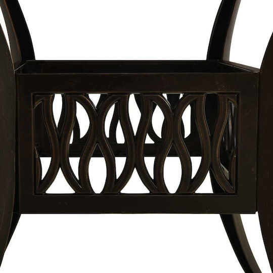 Garten- und Terrassentisch aus Schmiedeeisen für kleine Außenräume Aluminium Bronze 90x90x73cm