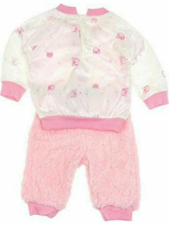 Nanon Baby Kids Sweatpants Set Pink 2pcs