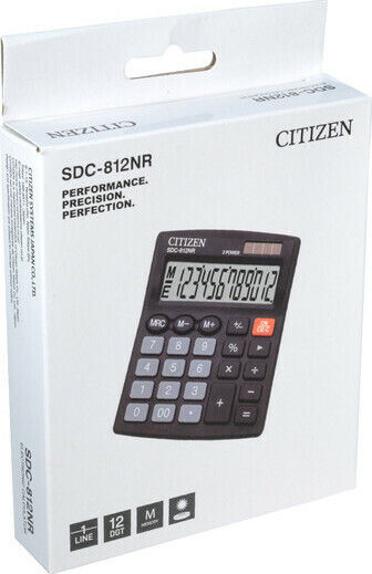 Citizen SDC-812ΝR Αριθμομηχανή 12 Ψηφίων σε Μαύρο Χρώμα