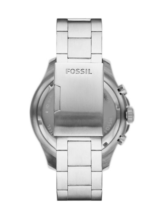 Fossil Battery Chronograph Watch with Metal Bracelet Silver