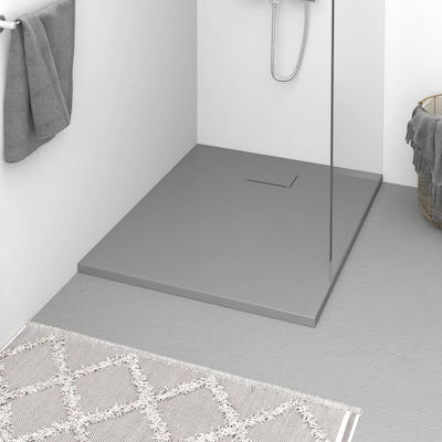 vidaXL Rectangular Acrylic Shower Gray 100x80x2.6cm