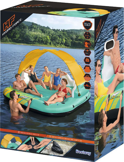 Bestway Aufblasbare Insel Für 5 Personen Mit Griffen 291x265cm