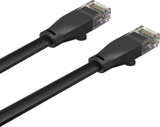 Unitek Flat U/UTP Cat.6 (Gigabit) Καλώδιο Δικτύου Ethernet 1.8m Μαύρο