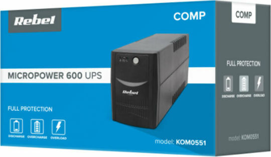Rebel Micropower 600 UPS Off-Line 600VA 360W με 2 Schuko Πρίζες