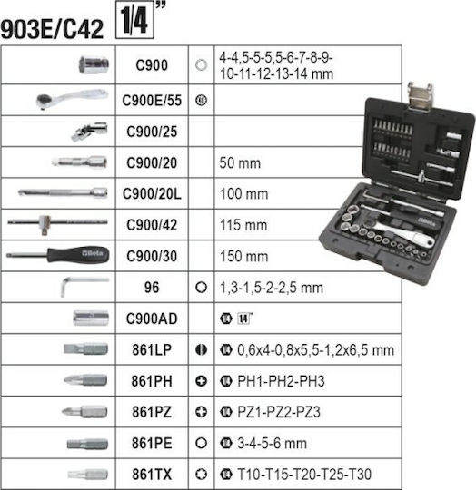 Beta 4300E/21 Βαλίτσα με 212 Εργαλεία