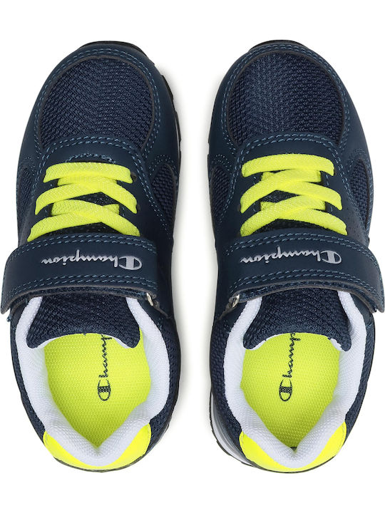 Low Cut Erin Kids Sports Shoes Running with Hoop & Loop Closure Navy Blue