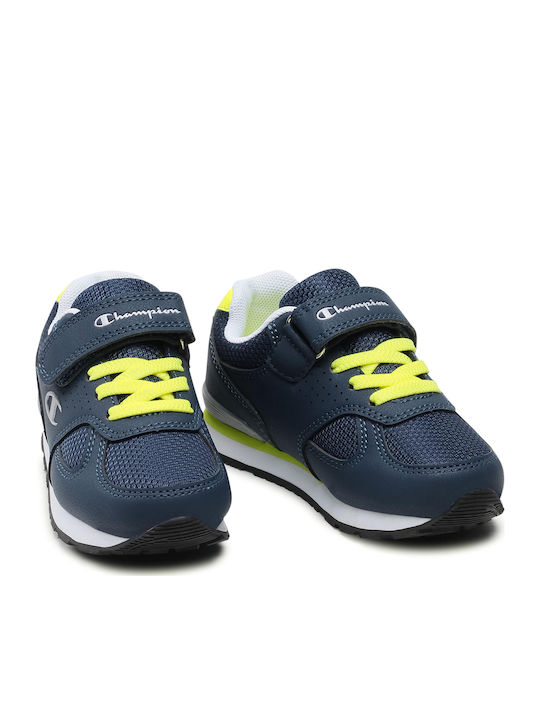 Low Cut Erin Kids Sports Shoes Running with Hoop & Loop Closure Navy Blue