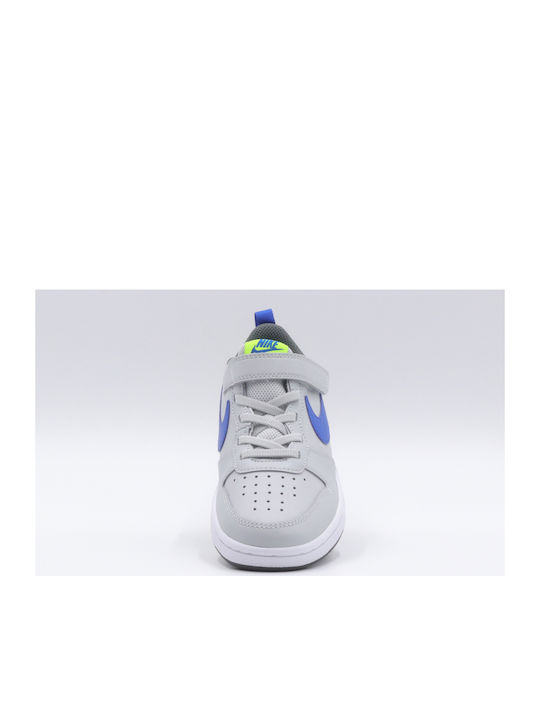 Court Borough Low 2 PS Kids Sports Shoes with Hoop & Loop Closure Grey