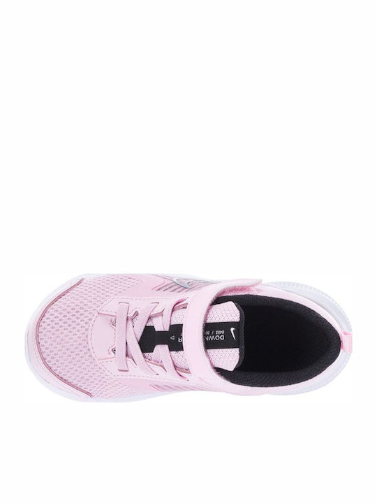 Downshifter Downshifter 11 Kids Sports Shoes Running with Hoop & Loop Closure Pink Foam / Metallic Silver / Black / White