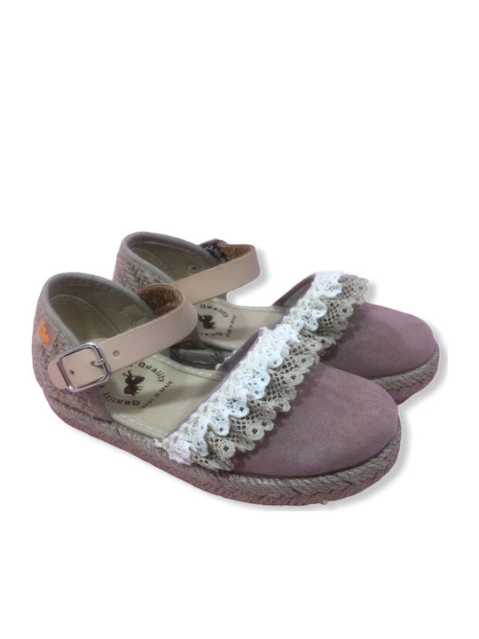 Vulladi Παιδικές Espadrilles mit verstellbarer Metallschließe Rosa