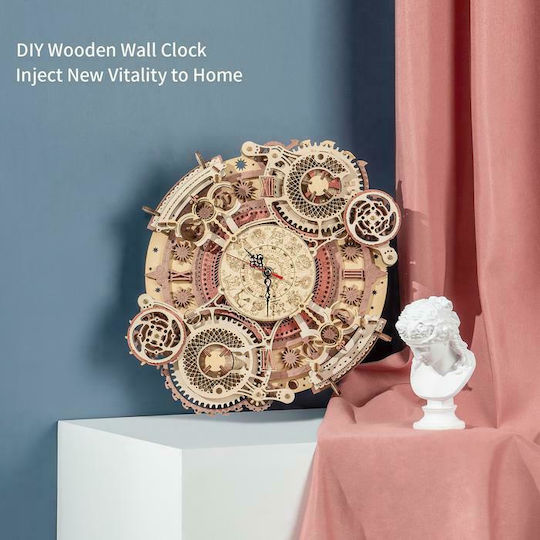 Robotime Παιχνίδι Κατασκευών Ξύλινo Zodiac Wall Clock για Παιδιά 14+ Ετών