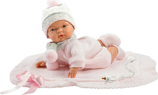 Llorens Juan Baby Doll Joelle that Cries with Pink Blanket for 3+ Years 38 cm.