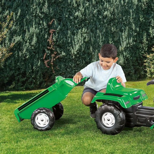 Kids Foot-to-Floor Excavator with Trailer & Pedal Green