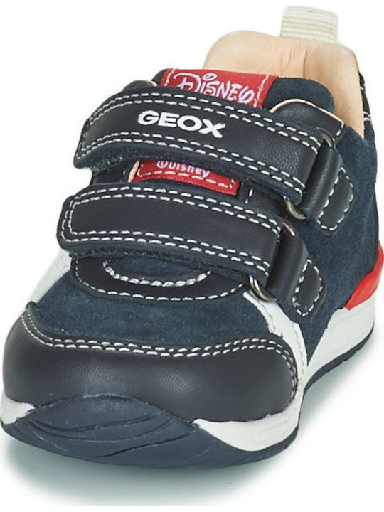 Geox Παιδικά Sneakers Risho Ανατομικά με Σκρατς Navy Μπλε