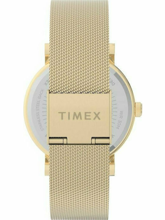 Timex Originals Γυναικείο Ρολόι 38mm Μπαταρίας Χρυσό