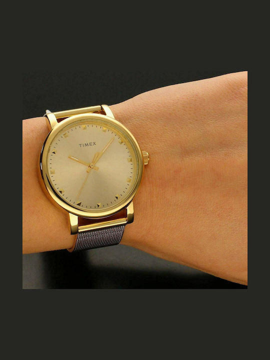 Timex Originals Γυναικείο Ρολόι 38mm Μπαταρίας Χρυσό