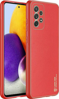 Dux Ducis Yolo Elegant Series Synthetic Leather / Silicone Back Cover Red (Galaxy A72)