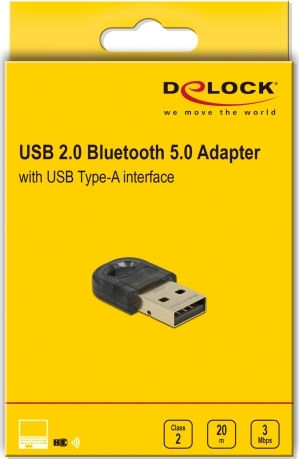 DeLock USB Bluetooth 5.0 Adapter με Εμβέλεια 20m (61012)