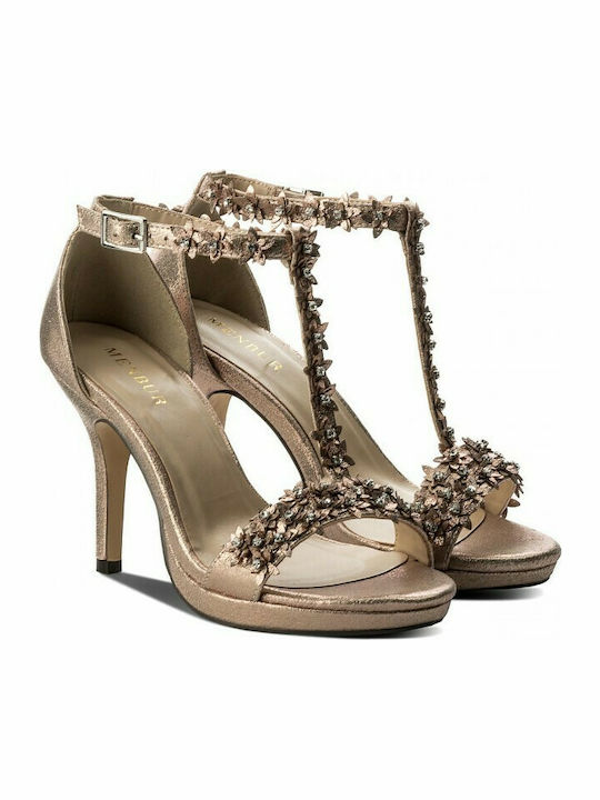 Menbur Damen Sandalen in Gold Farbe