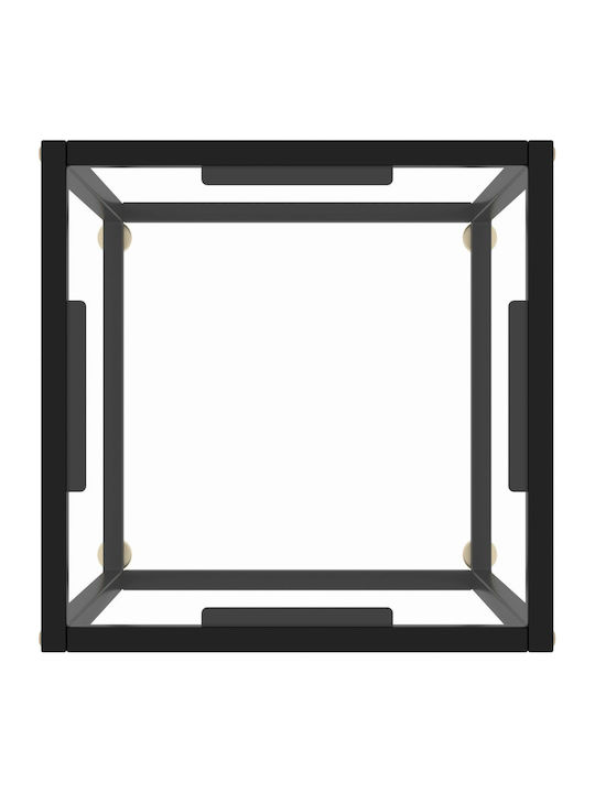 Square Glass Side Table Black M40xW40xH50cm