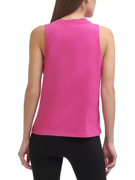 DKNY Women's Athletic Cotton Blouse Sleeveless Fuchsia