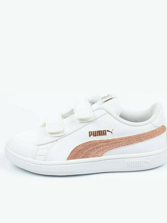 Puma Încălțăminte Sport pentru Copii talpa joasa Smash cu Scai Albe