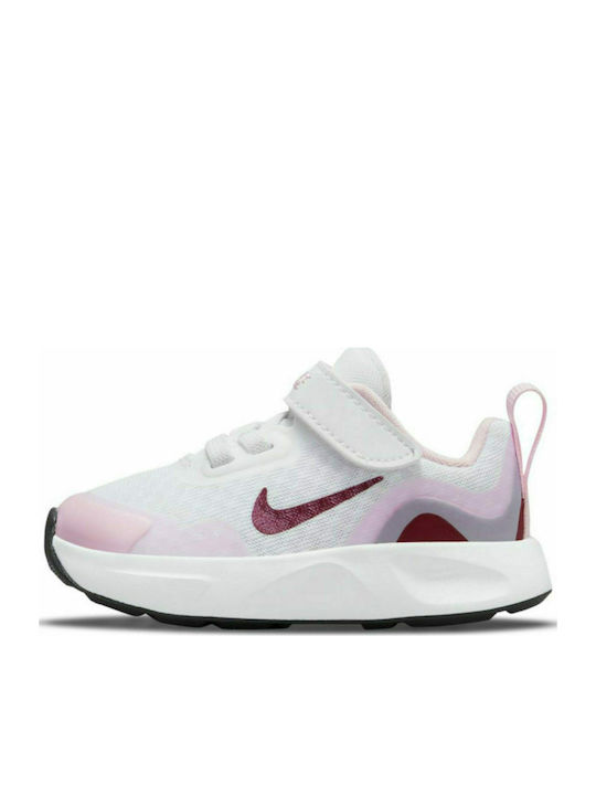 Wearallday Kids Sports Shoes Running with Hoop & Loop Closure White