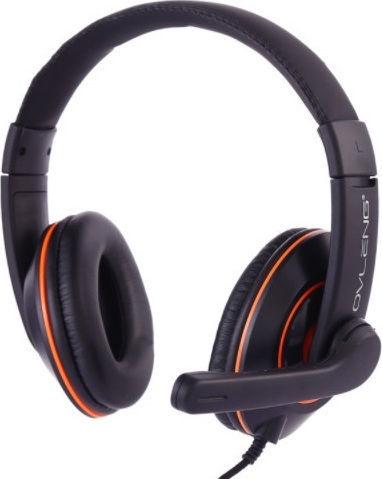 Ovleng X10 Over Ear Gaming Headset με σύνδεση 3.5mm Μαύρο/Πορτοκαλί