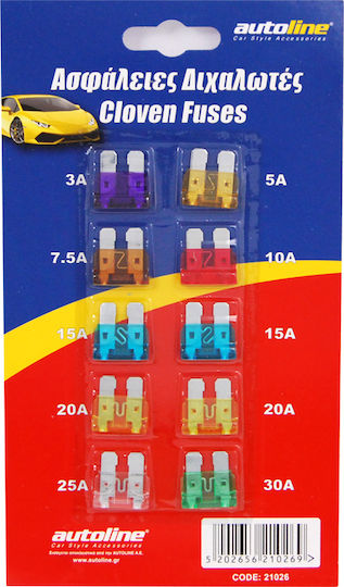 Autoline Car Fuse Set Blades 10pcs