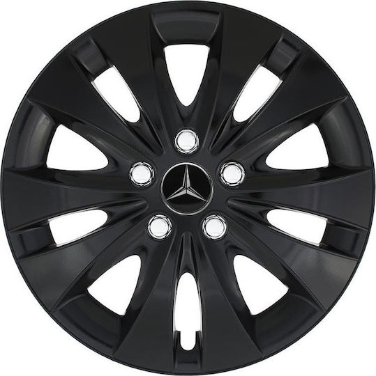 Jestic Set de tăvi pentru jante auto Storm X cu emblema Mercedes Benz 4buc 15" Negru