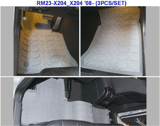 Auto Gs Set of Front and Rear Mats 3pcs Tray Type for Mercedes-Benz GLK 2008+ Black