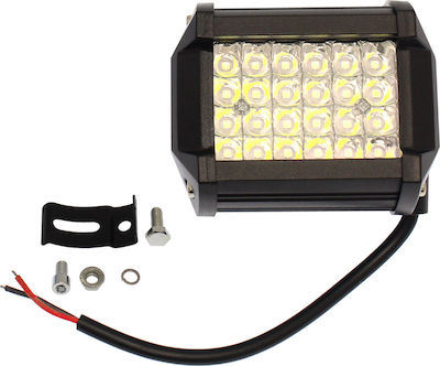 Pătratς Rezistent la apă Faruri pentru Autoturisme LED Universal 12 / 24V 72W 9.7cm 1buc ee3744