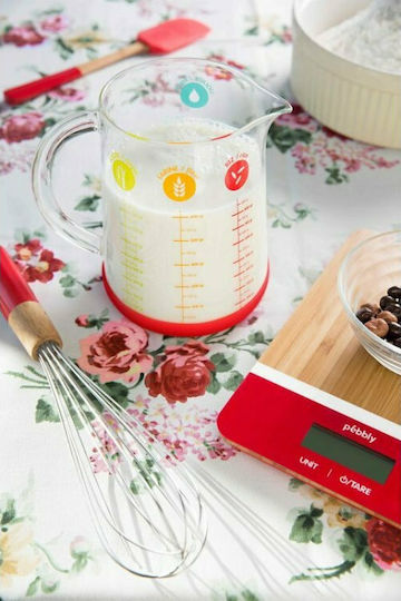 Pebbly Pebbly PEB-BRR Ψηφιακή Ζυγαριά Κουζίνας έως 5kg Κόκκινη