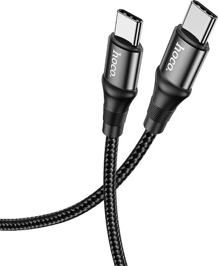 Hoco X50 Exquisito Braided USB 2.0 Cable USB-C male - USB-C male 100W Black 2m (734402)