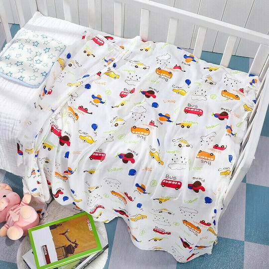 Morven Cars Swaddle Wrap Multicolour 120x120cm.