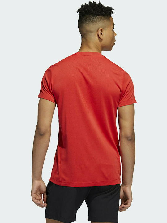 Adidas Heat.Rdy Warrior Ανδρικό T-shirt Vivid Red με Ρίγες