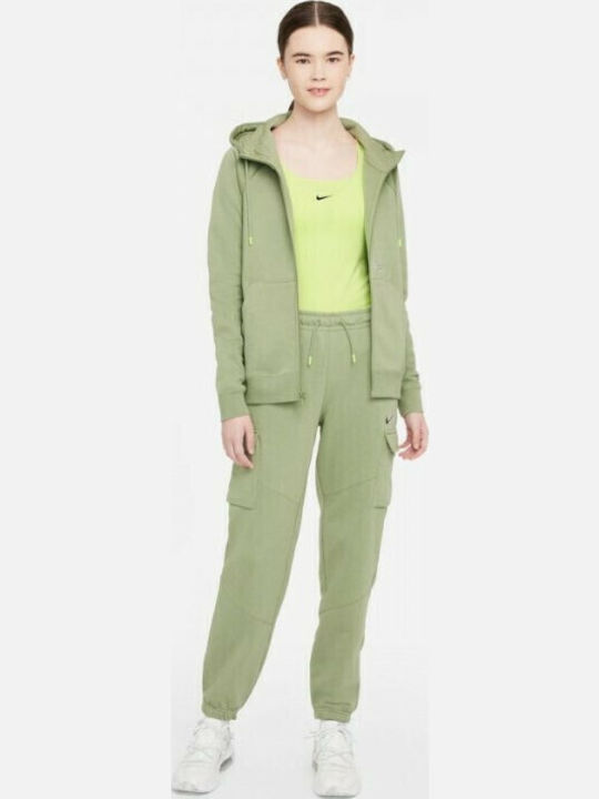 Women's Sweatshirt Jacket Hooded Khaki