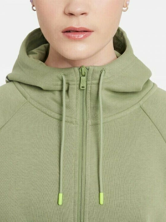 Women's Sweatshirt Jacket Hooded Khaki