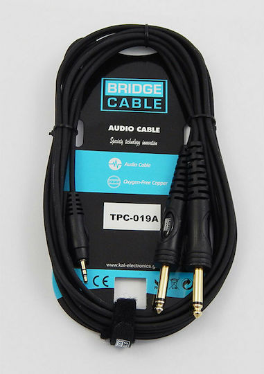 Bridgecable Cablu 2x 6,3 mm de sex masculin - 3,5 mm male 3m (TPC-019A)