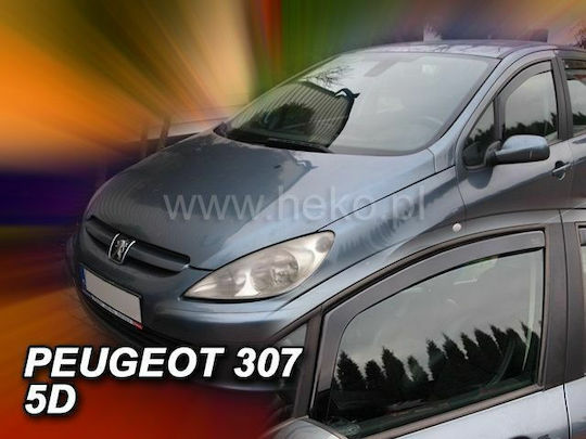 Heko Set of Windbreakers Front Car Dark Fime for Peugeot 307 5D 2001 2pcs