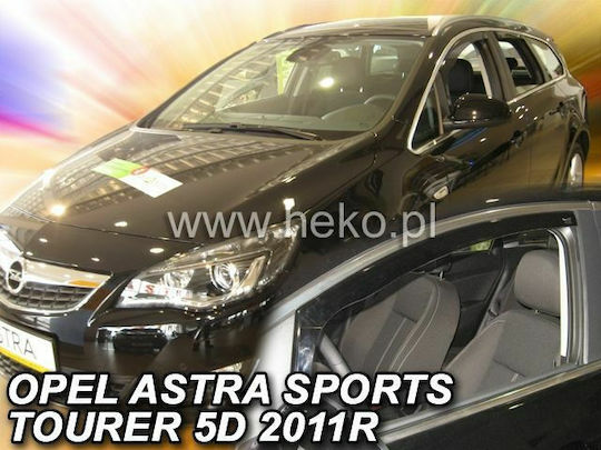 Heko Set of Windbreakers Front Car Dark Fime for Opel Astra 2pcs