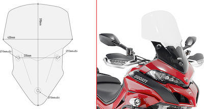 Givi Motorcycle Windshield & Windscreen Transparent Visor for Ducati Multistrada 950 2017-2018 D7406ST