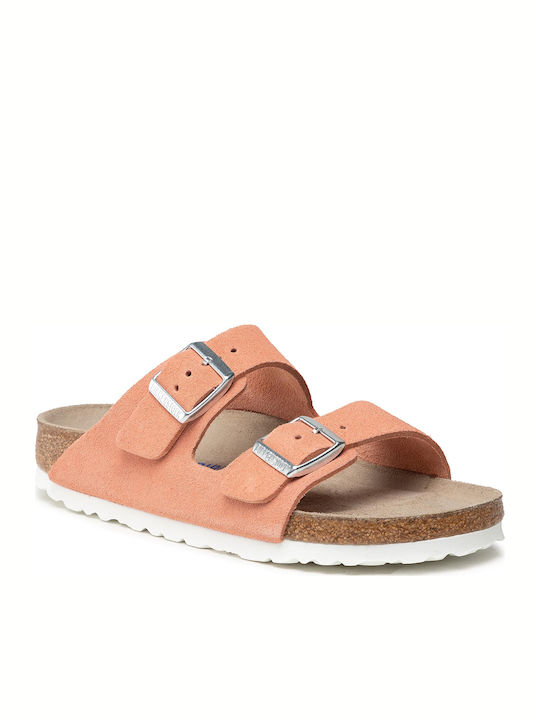 Birkenstock Arizona Soft Footbed Suede Leather Ανατομικά Σανδάλια Πορτοκαλί Birkenstock Arizona Soft Footbed Suede Leather Ανατομικά Σανδάλια Πορτοκαλί