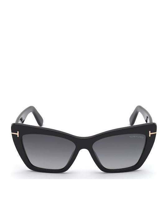 Tom Ford Women's Sunglasses with Black Tartaruga Plastic Frame and Black Lens FT0871 01B