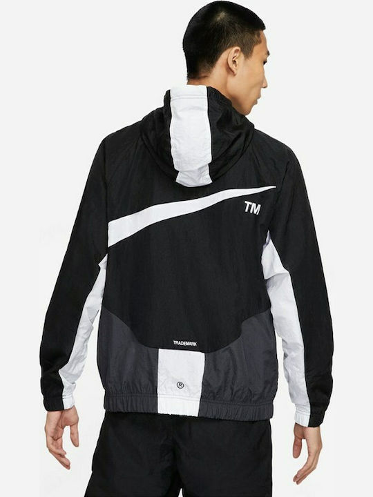 Nike Sportswear Swoosh Ανδρικό Μπουφάν Bomber Αντιανεμικό για Άνοιξη Μαύρο