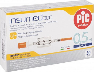 PiC Solution Insumed Serințe Insulină 31G x 8mm 0.5ml 30buc