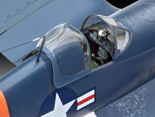 Revell F4U-4 Corsair Modeling Figure Airplane Blue 65 Pieces in Scale 1:72