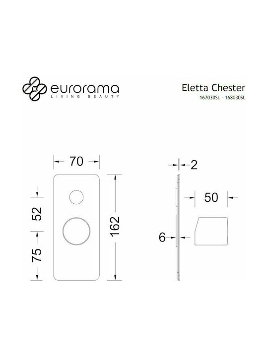 Eurorama Eletta Tecno Μίκτης Μπαταρίας Εντοιχισμού Ντουζιέρας 2 Εξόδων Chrome