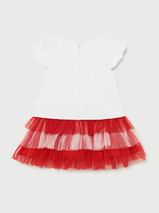 Mayoral Kids Dress Tulle Short Sleeve Red