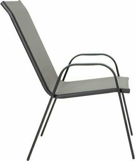 Outdoor Chair Metallic Calan Black / Grey 55x75x95cm